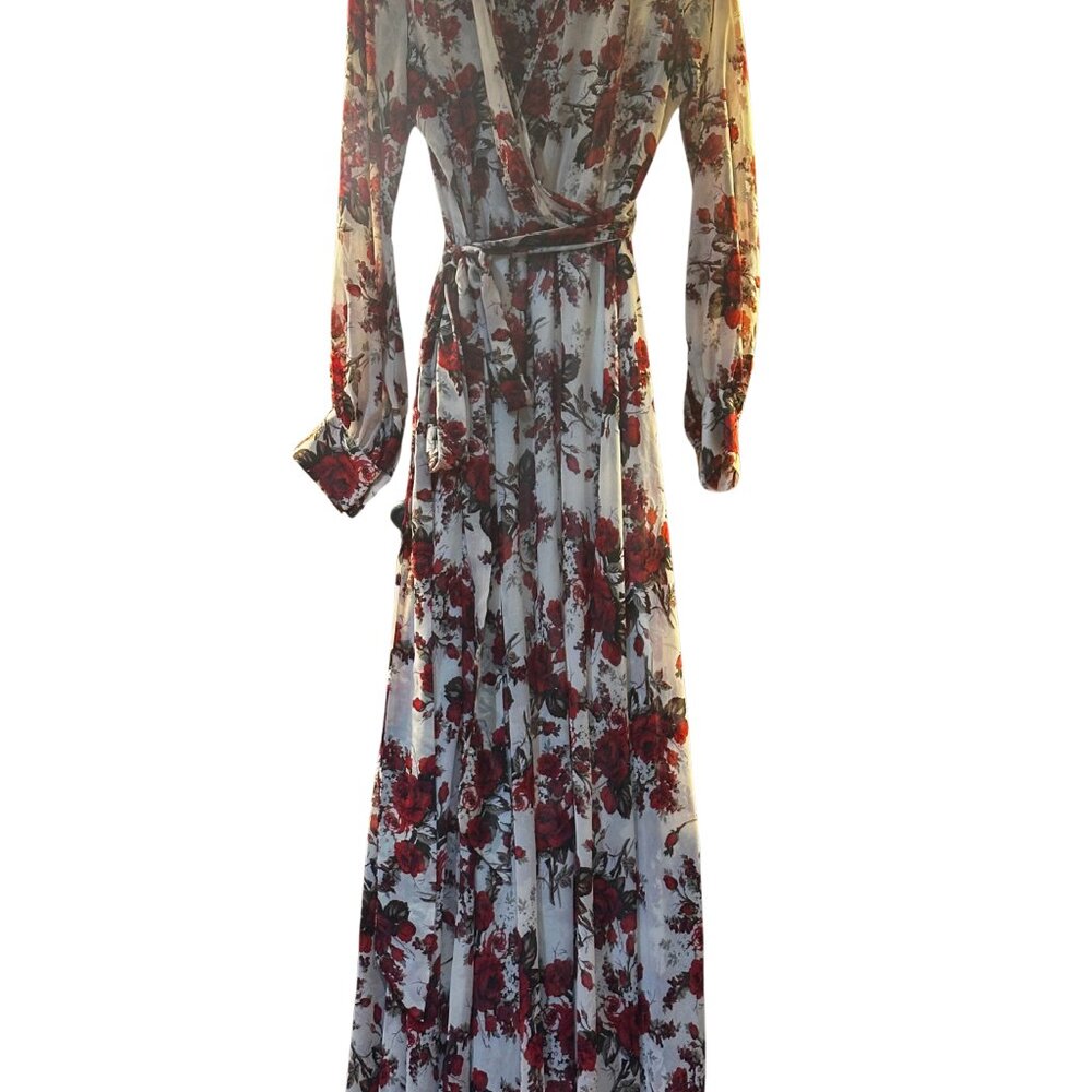 Long Floral, Flowy Dress | XL